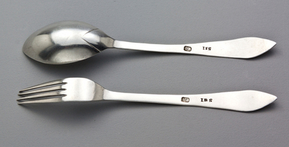 Cape Silver Lemoen Lepel and Konfyt Fork (Orange Spoon and Preserve Fork) - Pair, Johannes Combrink